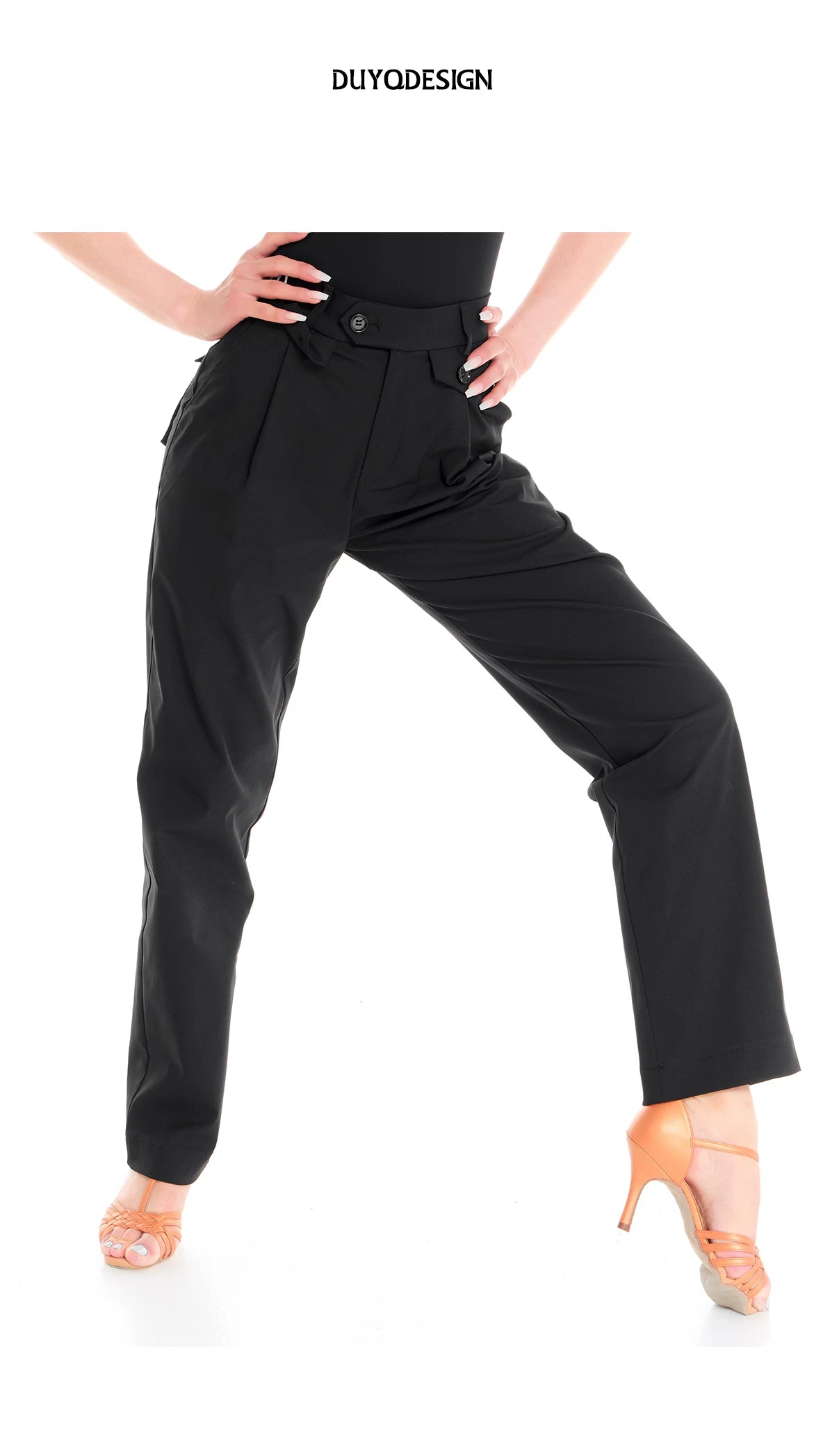 DUYQ "Female Teacher Series" 010 Minimalist Advanced Sense Straight Pants Latin Dance Suit Practice Teaching