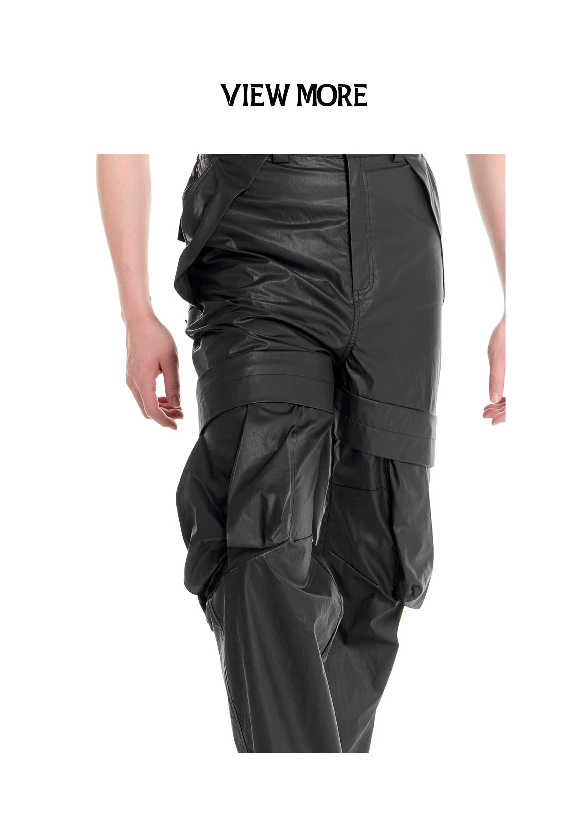 DUYQ "Men's Series" 009 Glossy deconstruction three-dimensional big pocket straight trousers Latin dance clothes professional