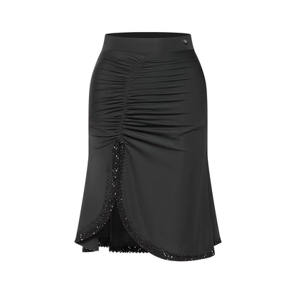 DUYQ "Mountain Awakening Rain Latin" 018 Bilateral Hollow Flying Sheet Top National Standard Women's Latin Dance Practice Suit