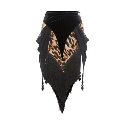 DUYQ [Polina] 006 velvet splicing beaded skirt national standard women's Latin dance practice suit advanced