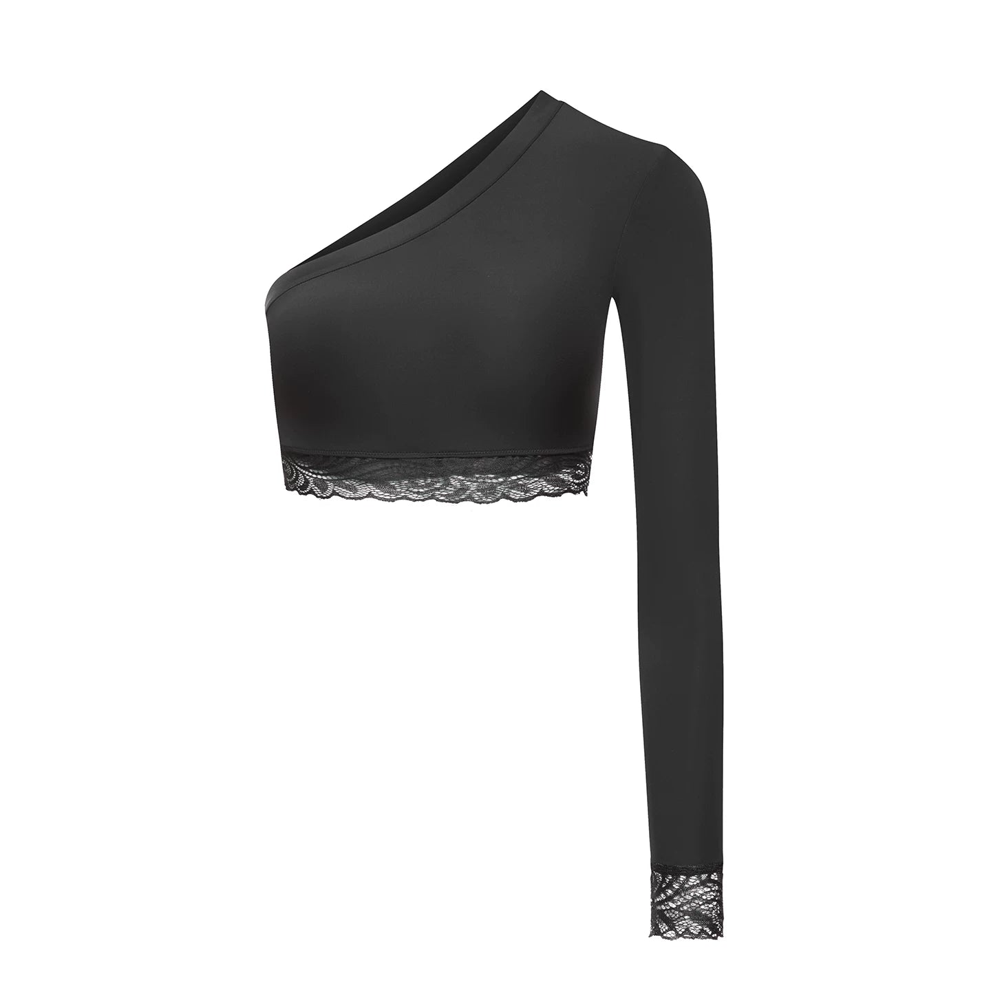 DUYQ children's style "Mountain Awakening Rain" 003 classic slanted shoulder short Latin dance girls' practice clothes professional