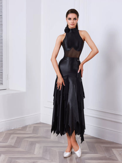 TID ballroom dance practice top and skirt waltz ballroom dance for performance B056/S036