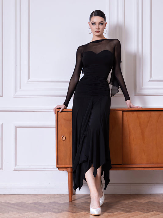 TID Ballroom skirt waltz ballroom dance swing skirt performance suit national standard dance skirt