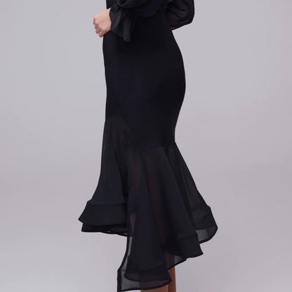 WD.Q14 Women's Single Skirt Modern Dance Latin Dance Square Dance Practice Suit Competition Suit Bust Skirt