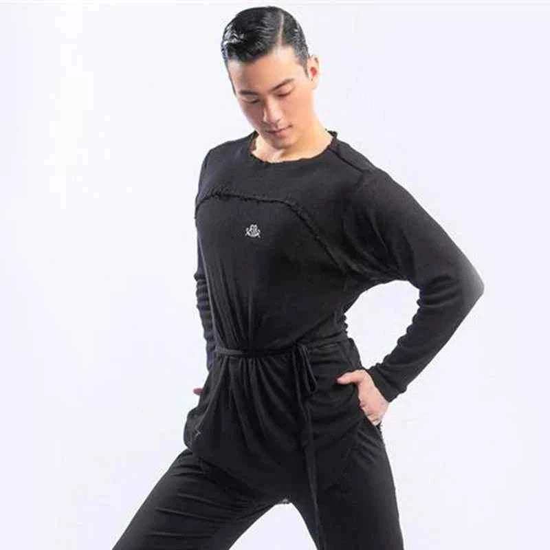 DONG XIN.NY189 dance suit, Latin dance t-shirt, male adult Latin practice suit, national standard professional dance top