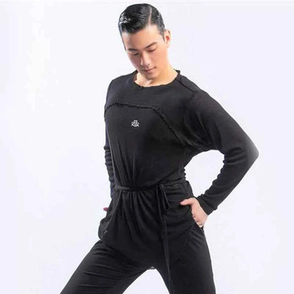 DONG XIN.NY189 dance suit, Latin dance t-shirt, male adult Latin practice suit, national standard professional dance top