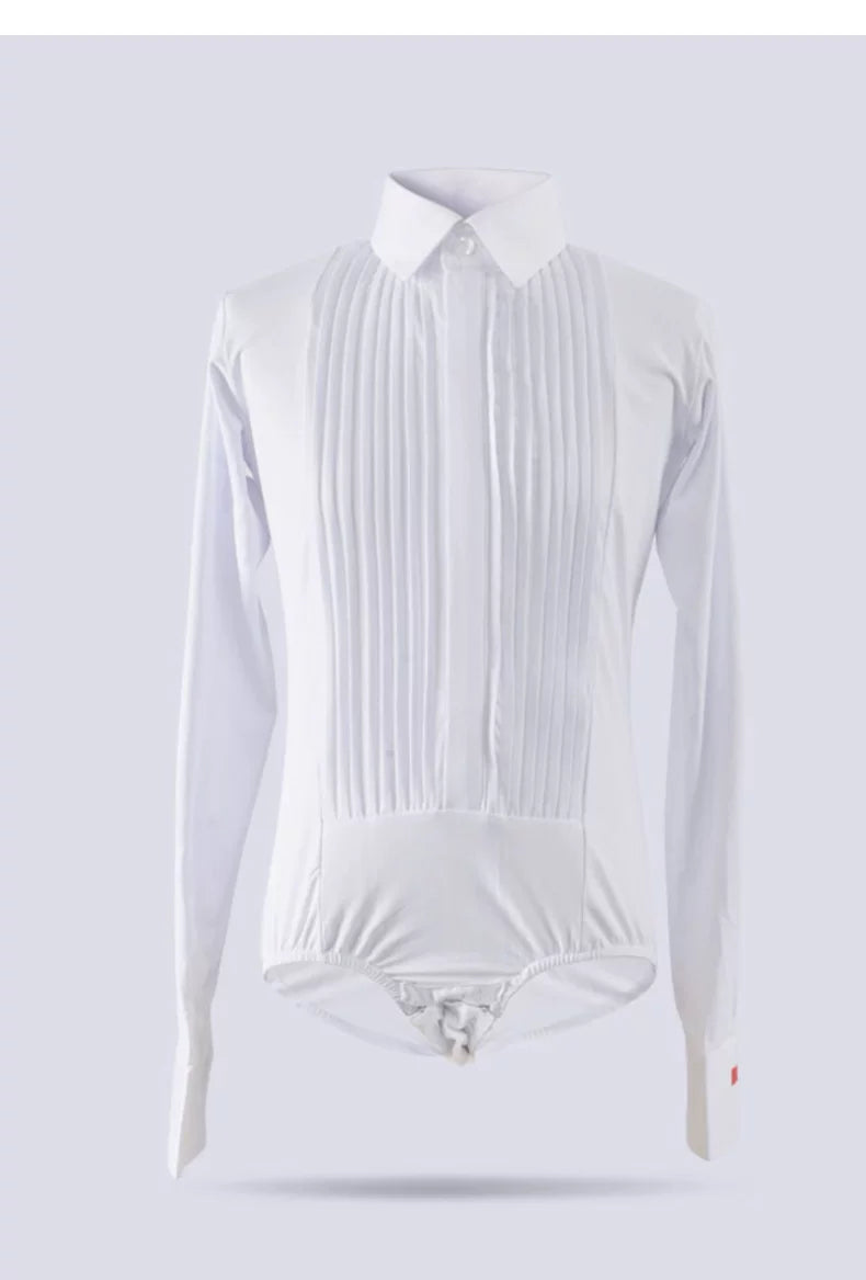 NY Fashion Pre- Teen Juvenile competition shirt Boys Latin Dance Performance Shirt Children's Competition One-piece Dance Top ET02