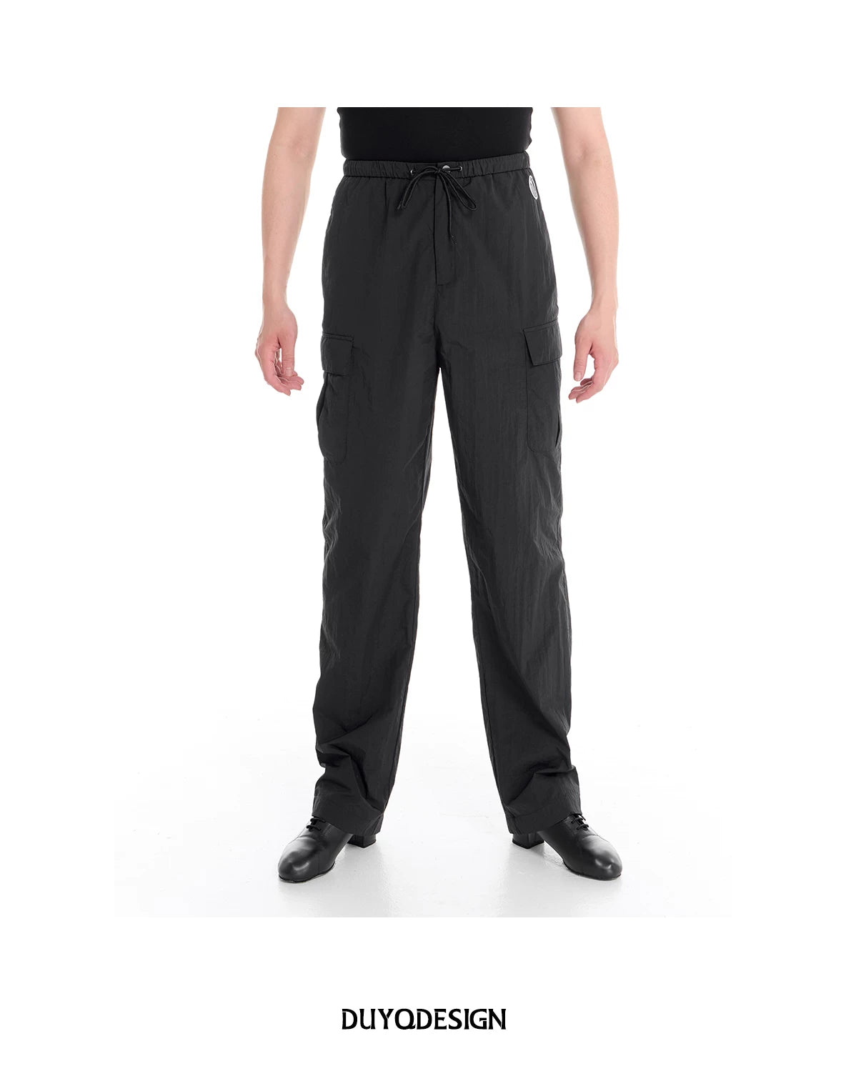 DUYQ "Men's Series" 011 High Street Wind Drawstring Overalls Latin Dance Suit Practice Teaching