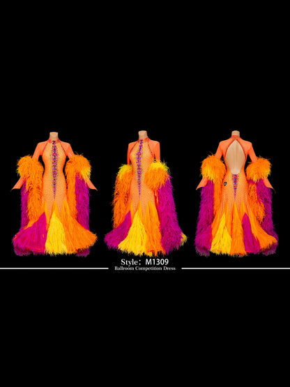 TID M1309 women's ballroom dance dress ballroom dance professional competition costume - Mine·Jas