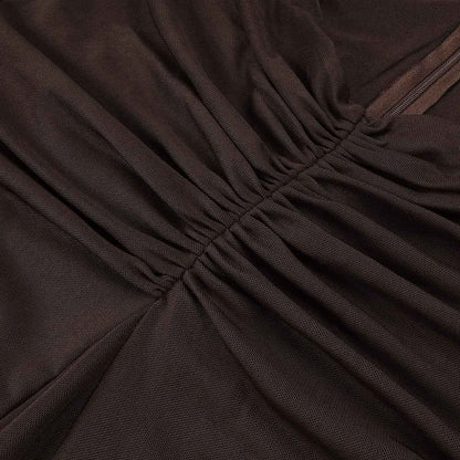 BD2671 Navel-baring mesh dress with large skirt
