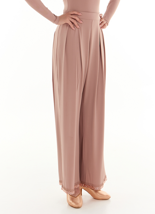 DUYQ Twin Blossom Ballroom 007 Loose Straight-Cut Pants – Women’s Professional Practice Wear