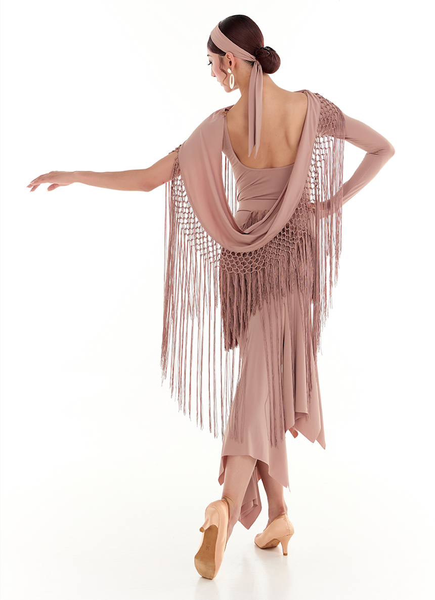 DUYQ Twin Blossom Ballroom 019 Asymmetric Fringe Skirt – Women’s Ballroom Practice Wear