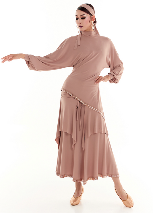 DUYQ Twin Blossom Ballroom 009 Ruched Drawstring Skirt – Women’s Advanced Practice Wear