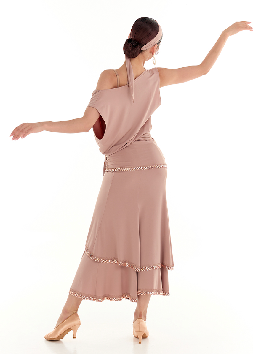 DUYQ Twin Blossom Ballroom 013 Adjustable Ruched Maxi Dress – Women’s Advanced Practice Wear