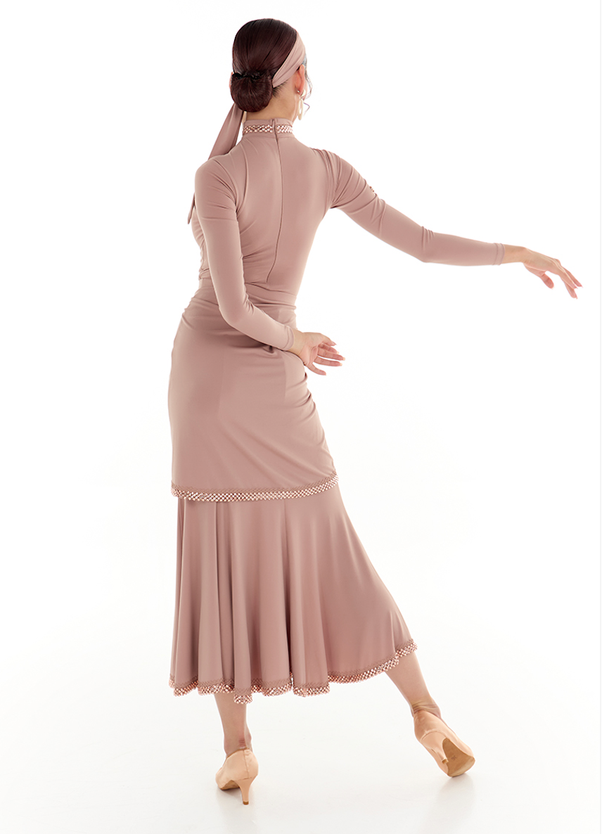 DUYQ Twin Blossom Ballroom 015 Original Ruched Maxi Dress – Women’s Practice & Performance Wear