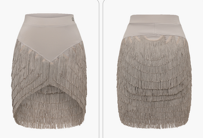 DUYQ 020 Premium Tassel Latin Dance Skirt with Built-in Shorts