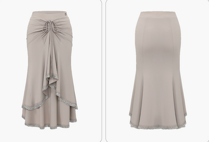 DUYQ 004 Original Rhinestone Double Layer Modern Dance Skirt - Mine·Jas