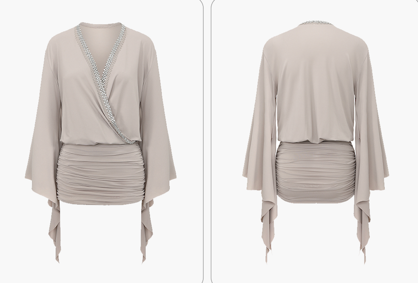 DUYQ 010 V-Neck Tie Strap One Size Dance Top