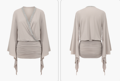 DUYQ 010 V-Neck Tie Strap One Size Dance Top