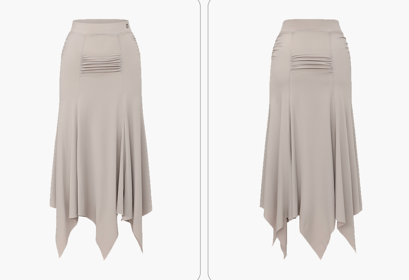 DUYQ 012 Women's Asymmetrical Hem Modern Dance Skirt