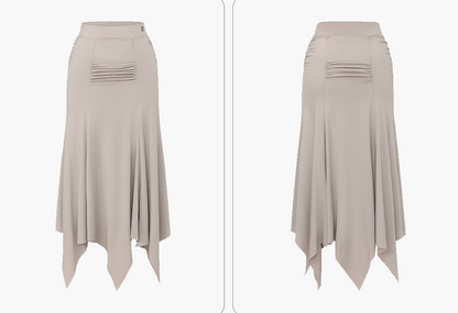 DUYQ 012 Women's Asymmetrical Hem Modern Dance Skirt