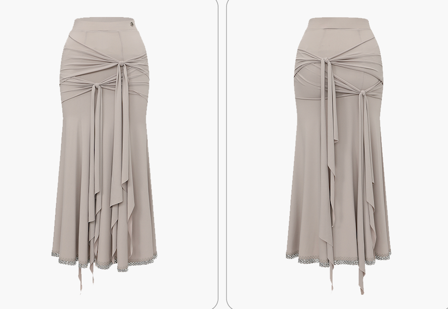DUYQ 014 Tie Strap Design Modern Dance Skirt