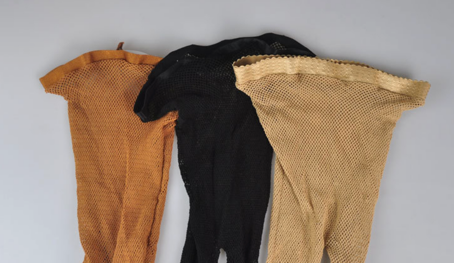 Professional Latin Dance Mesh Tights Caramel High Elastic Non-Slip Sole