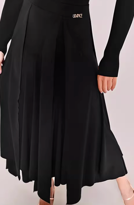 UDANCE ballroom long dress asymmetrical hem long skirt irregular cut silky pendant AMD05