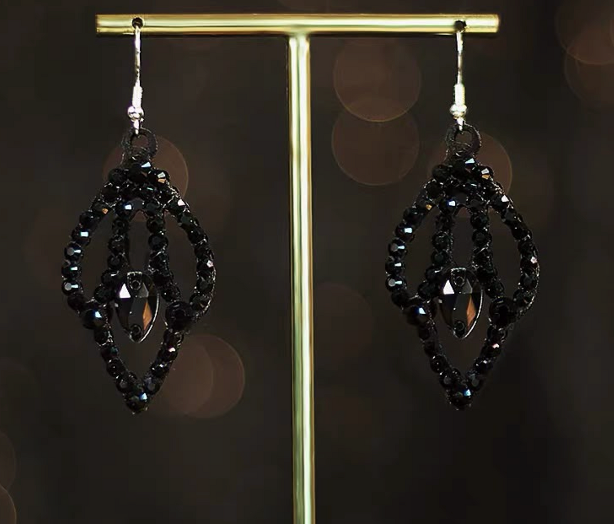 Stage Spark Handmade Rhinestone Earrings Women Latin Ballroom Belly Dance Costume Accessory