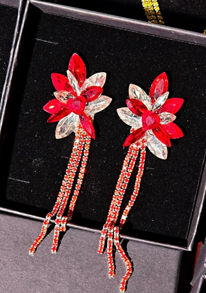 Personalized Handcrafted Sparkling Rhinestone Earrings Professional Latin & Ballroom Dance Competition Jewelry