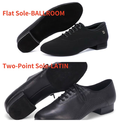 Elegant Black Woven Leather Men’s Dance Shoe BY DORIN FRECAUTANU