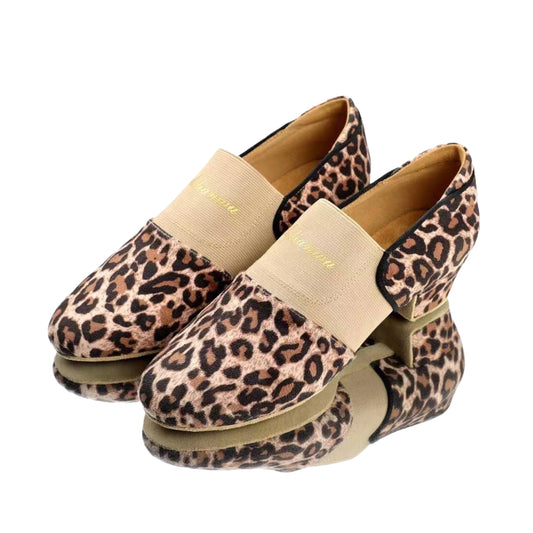 ALW.L011FC Women’s Leopard Print Slip-On Teacher Dance Shoes with Elastic Band