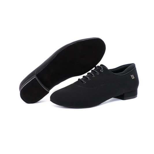 MINEJAS.B010 Black Fabric Men's Ballroom Dance Shoes