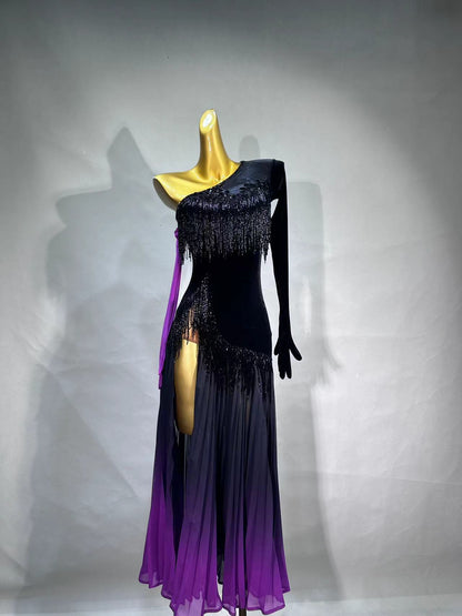purple dress dance Corset Thin Strap Purple Tiered Tulle Prom & Dance Dress