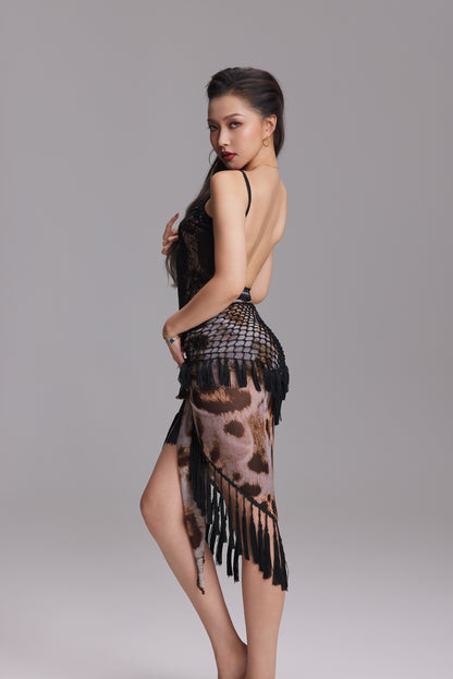 VERNA.VABGY020 Latin Dance Triangle Skirt | Hip Scarf Practice & Performance Wear - Mine·Jas