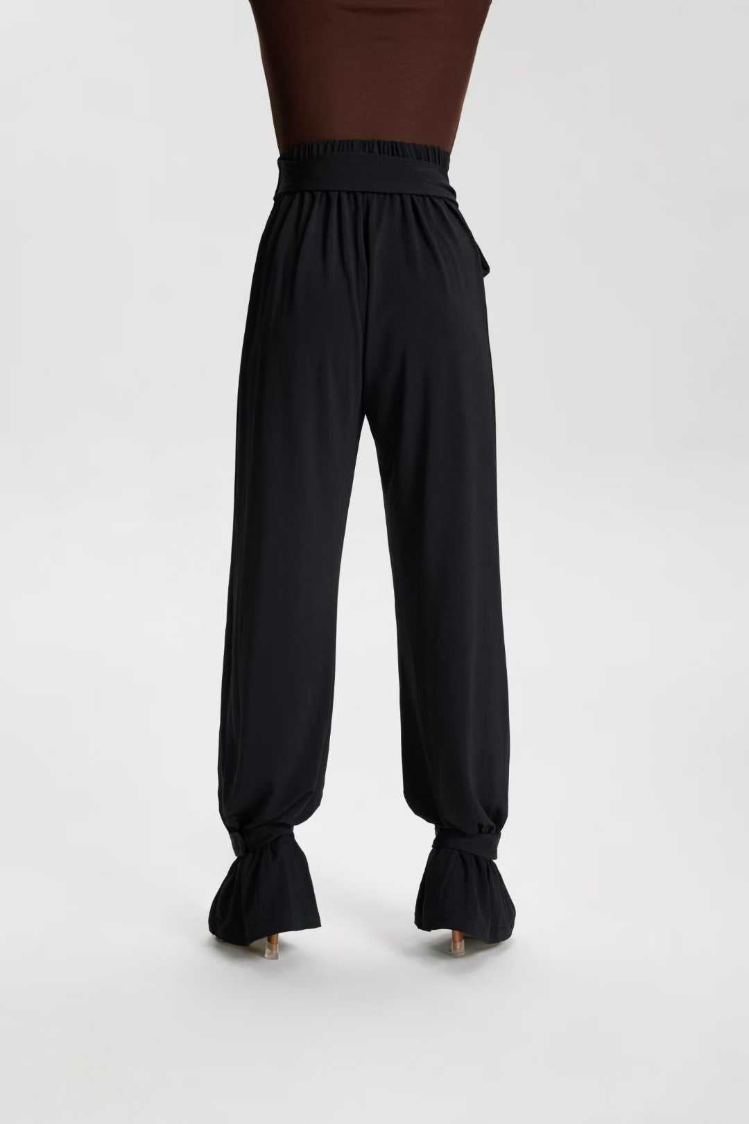 VERNA.VL2512 Women Modern Latin Dance Bloom Pants Black Snake Print Leopard Print Professional Training Competition Dance Trousers