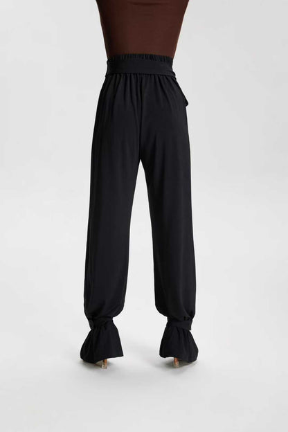 VERNA.VL2512 Women Modern Latin Dance Bloom Pants Black Snake Print Leopard Print Professional Training Competition Dance Trousers