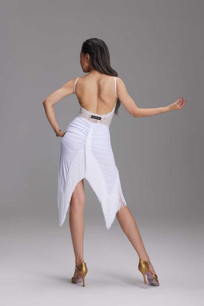 VERNA.VABGY019 Asymmetrical Fringe Latin Skirt | Latin Dance Practice & Performance Wear - Mine·Jas