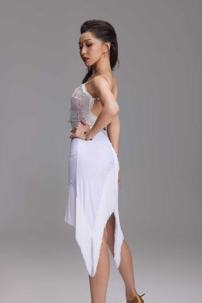 VERNA.VABGY019 Asymmetrical Fringe Latin Skirt | Latin Dance Practice & Performance Wear - Mine·Jas