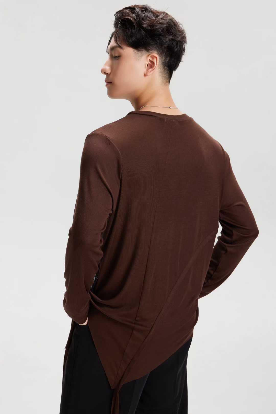 VERNAxBANGGIRL.VA005 Men's Loose Latin Practice Top, Skin-Friendly Fabric - Mine·Jas
