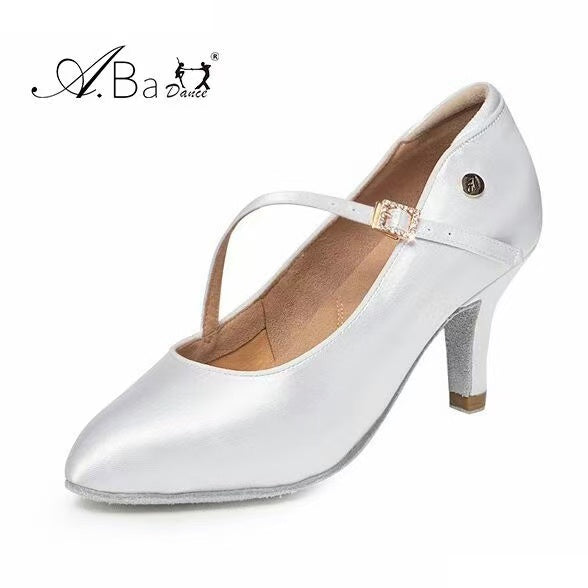 ABA DANCE.AM8009 Classic White Pointed Toe Women’s Modern Dance Shoes - Mine·Jas