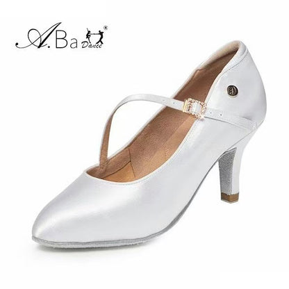 ABA DANCE.AM8009 Classic White Pointed Toe Women’s Modern Dance Shoes - Mine·Jas