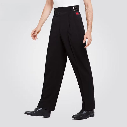 NY Fashion Autumn and Winter Latin Ballroom Dance Pants Men's High Waist Wide Leg Pants 21105K