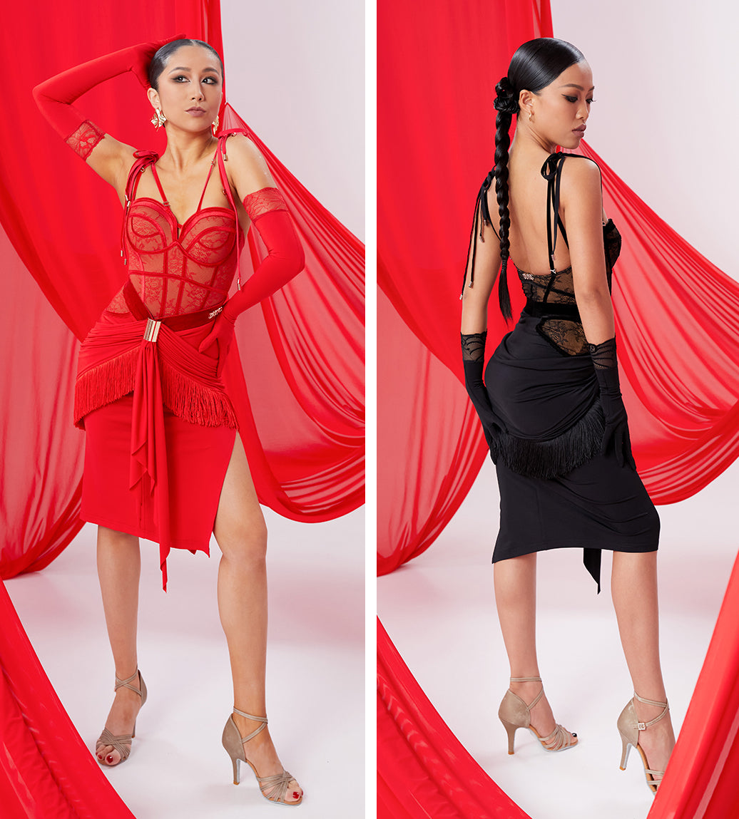 DUYQ [NSAD] 003 Bow One-piece Corset Latin Girl Practice Performance Clothing Professional Class Uniform Advanced
