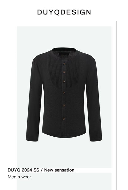 DUYQ.New Men-013 Round-neck Knit Long-sleeve Top - Professional Men's Standard Latin Dance Practice Wear
