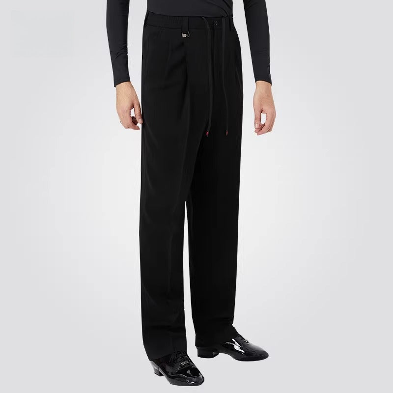 NY Fashion Men's Black Ballroom Latin Dance Pants Performance Pants 22119K