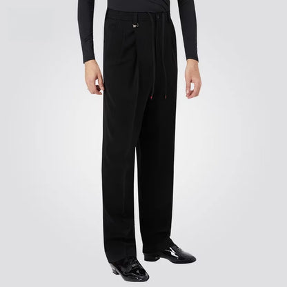 NY Fashion Men's Black Ballroom Latin Dance Pants Performance Pants 22119K