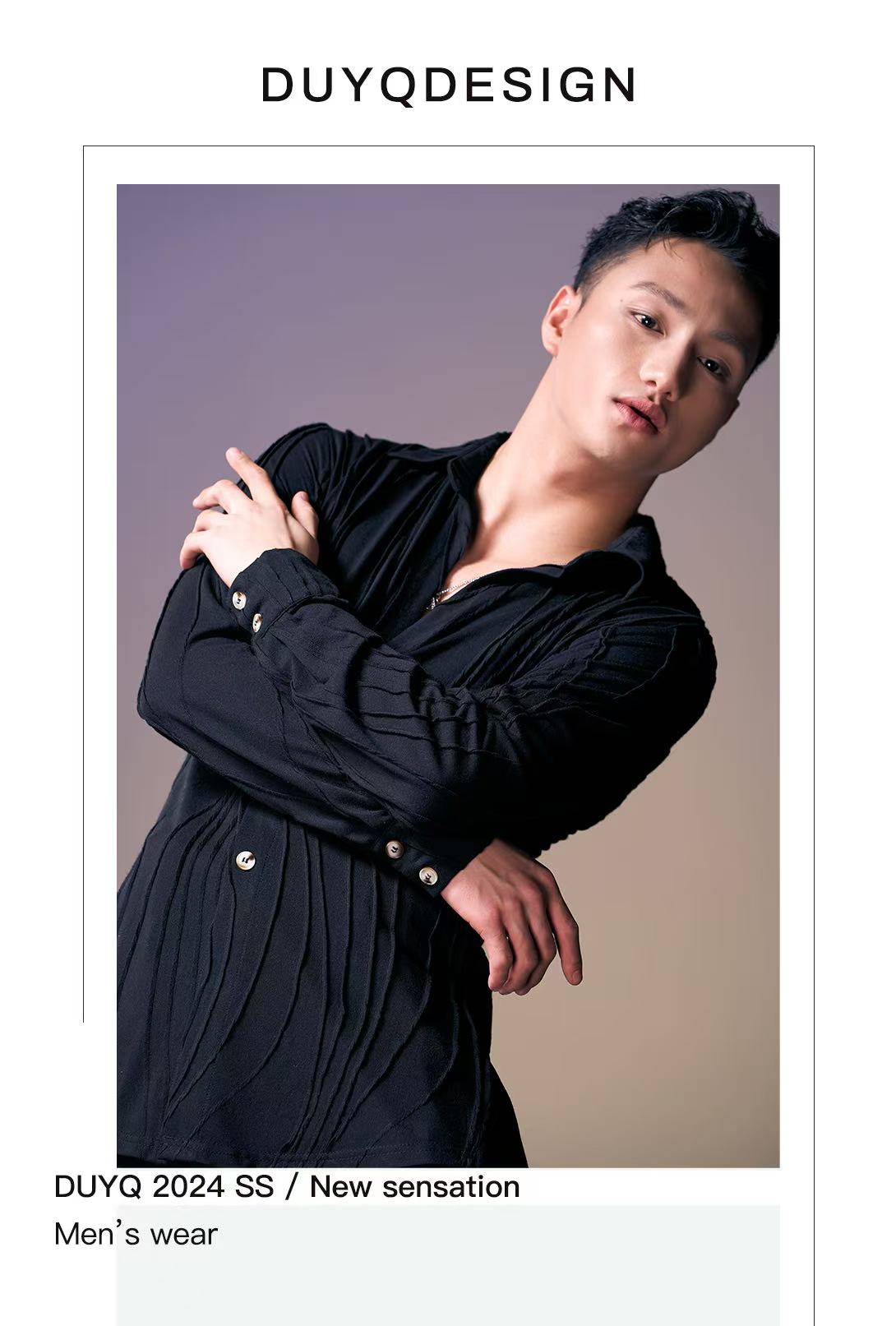 DUYQ.New Men-016 Wave Texture Shirt - Professional Men's Standard Latin Dance Practice Wear for Daily Use