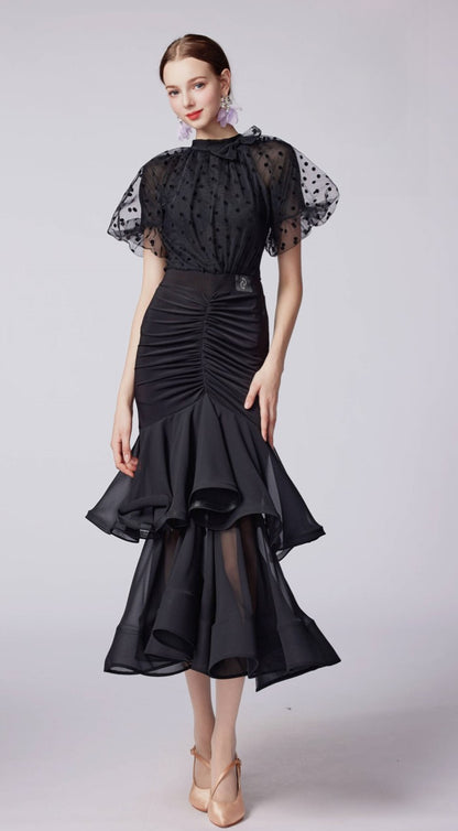 WD.Q30 Original Design Women's Ballroom smooth Dance Practice Skirt