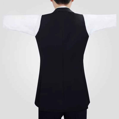 NY Fashion Gun Collar Double-breasted Modern Dance Vest Men's Ballroom Dance Practice Suit Top Waltz Suit 24123S